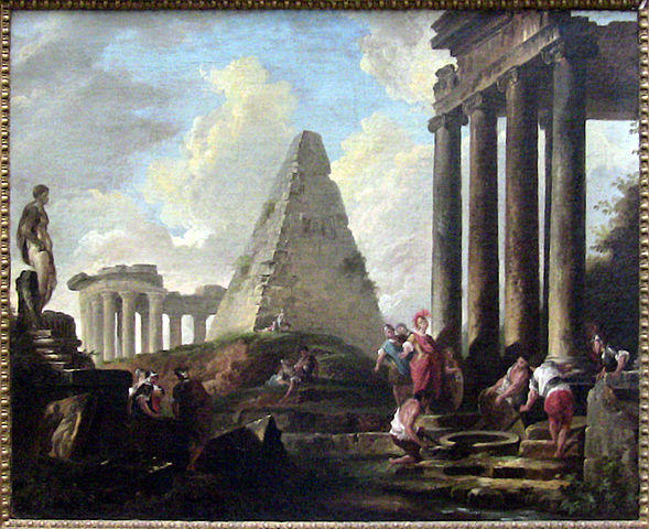 Painting of Alexander the Great ordering to open the tomb of Achilles in order to pay homage to his legendary predecessor.