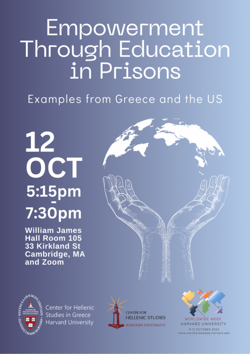 Poster of event with information about its title, date, time, and location, and the logos of the organizers. Light blue background with a graphic of two hands holding the Earth represented by a globe.