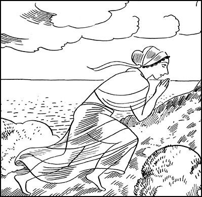 Α drawing of Sappho.