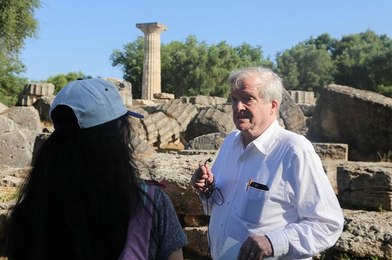 Gregory Nagy, founder of CHS Greece, in Ancient Olympia.