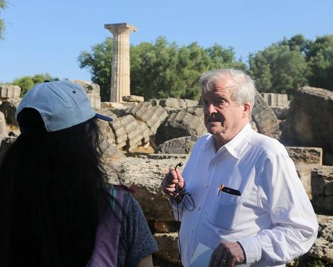 Gregory Nagy, founder of CHS Greece, in Ancient Olympia.